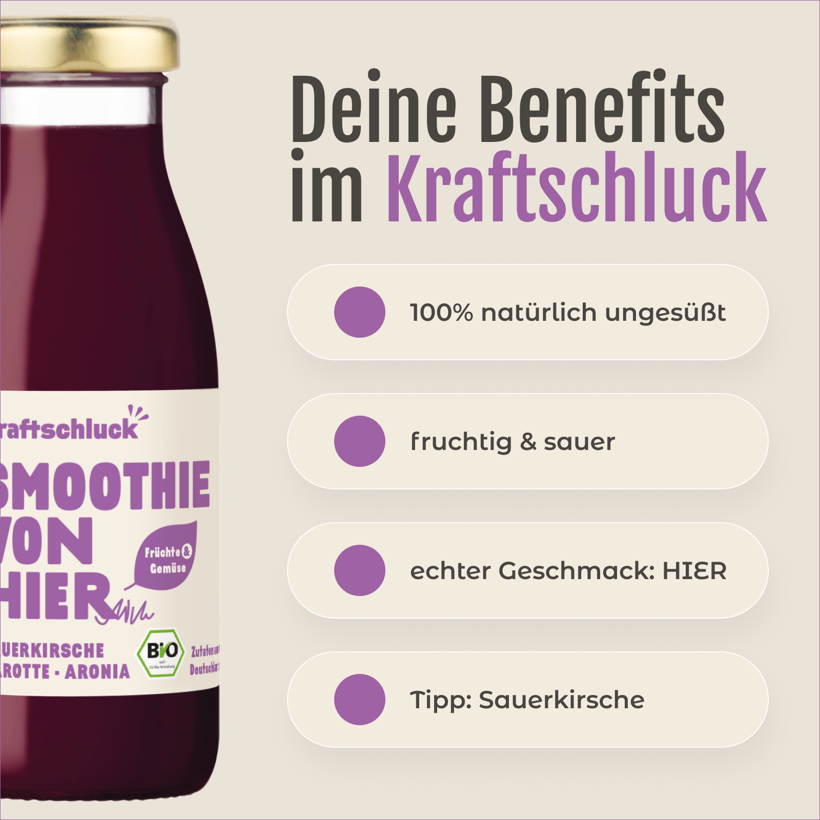 Sauerkirsche, Karotte, Aronia