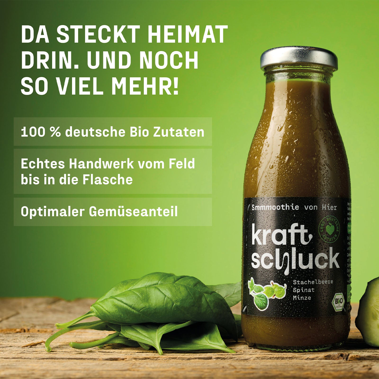 Stachelbeere, Spinat, Minze